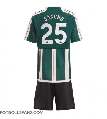Manchester United Jadon Sancho #25 Replika Bortatröja Barn 2023-24 Kortärmad (+ Korta byxor)
